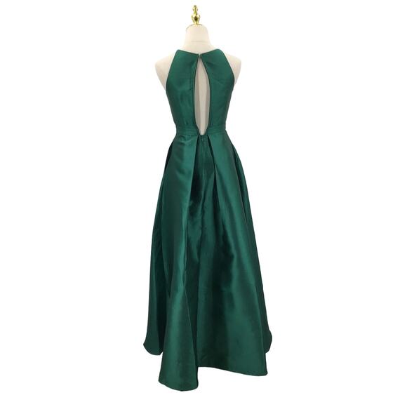 LULU'S XS Emerald Green Broadway Show High-Low Apron Neck Maxi Dress B103 - Picture 4 of 10